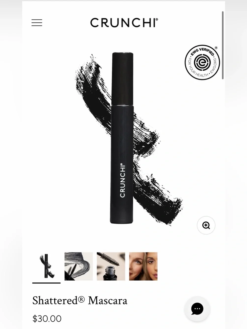 NEW Crunchi Shattered Mascara Black Vegan Clean Beauty